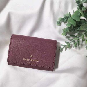 Kate Spade Plum Wallet with Gold Accents